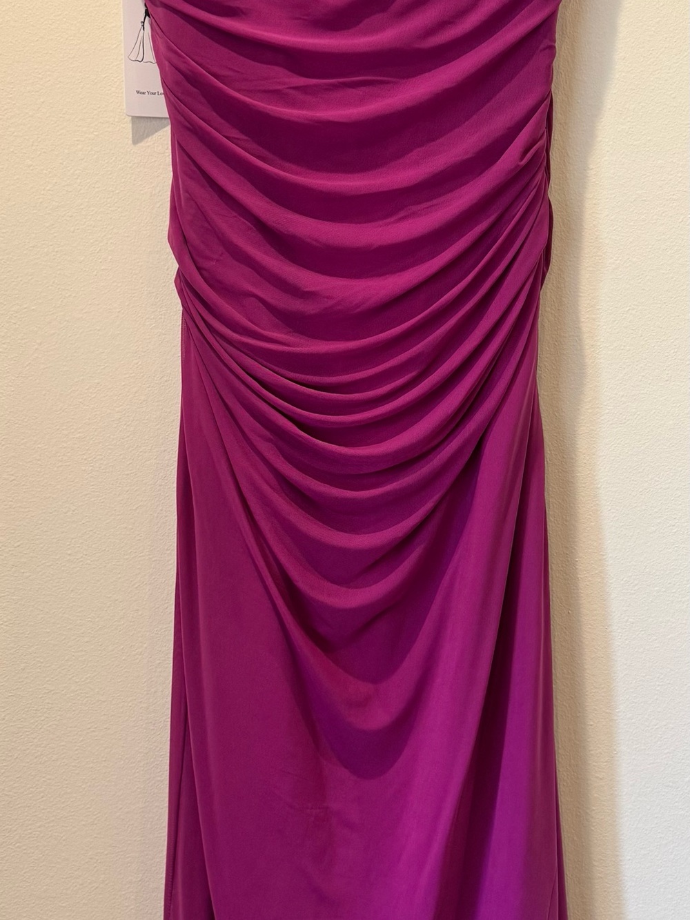 Ruched Magenta Evening Dress